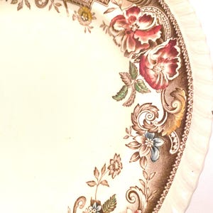 Vintage Johnson Bros. Devonshire Platter~ 14" Floral Autumn Harvest Thanksgiving English China~ Replacements ~ Brown Colorful Transferware