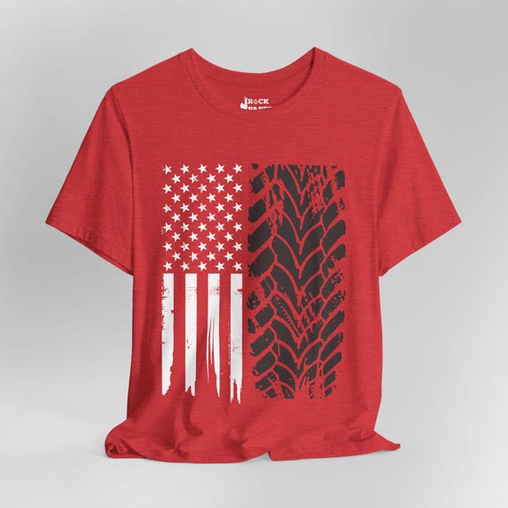 Offroad Jeep American Flag T-shirt: Patriotic 4x4 Mudding Tee