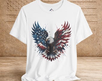 Maglietta con bandiera American Eagle, maglietta patriottica degli Stati Uniti, 250° anniversario dell'America