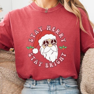 Comfort Colors® MERRY & BRIGHT Sweatshirt, Christmas Shirt, Family Christmas Hoodies, Christmas Sweatshirts for Women, Merry Christmas Shirt