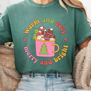 Comfort Colors® WARM & COZY Sweatshirt, Christmas Shirts, Family Christmas Hoodie, Christmas Sweatshirts for Women, Merry Christmas Shirt