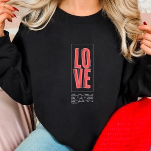 Love Sweatshirt, Heart Hoodie, Valentines Day Sweatshirt, Women&#39;s Sweatshirt, Couple Sweatshirt, Gift For Her, Love Shirt