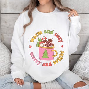 Comfort Colors® WARM & COZY Sweatshirt, Christmas Shirts, Family Christmas Hoodie, Christmas Sweatshirts for Women, Merry Christmas Shirt