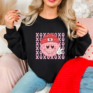 Love Sweatshirt, Heart Hoodie, Valentines Day Sweatshirt, Women&#39;s Sweatshirt, Couple Sweatshirt, Gift For Her, Love Shirt
