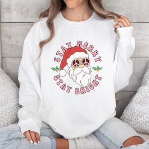 Comfort Colors® MERRY & BRIGHT Sweatshirt, Christmas Shirt, Family Christmas Hoodies, Christmas Sweatshirts for Women, Merry Christmas Shirt