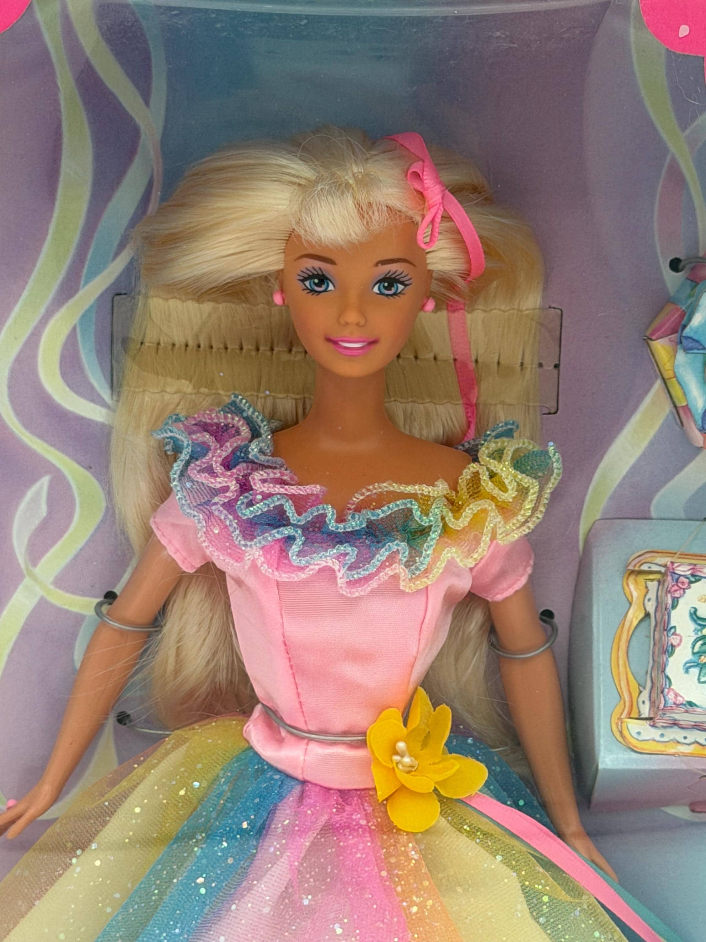 Vintage 1997 Birthday Barbie Doll in Box – Mattel #18224 – Rainbow