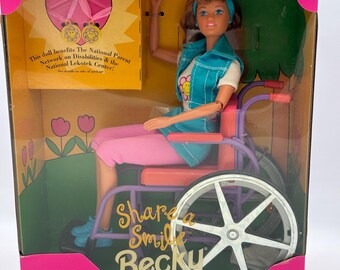Rare 1997 Barbie Share a Smile Becky – Special Edition, Mattel