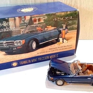 Franklin Mint Mercedes-Benz 450SL Roadster 1:24 Diecast w Box COA Accessories (As Found)