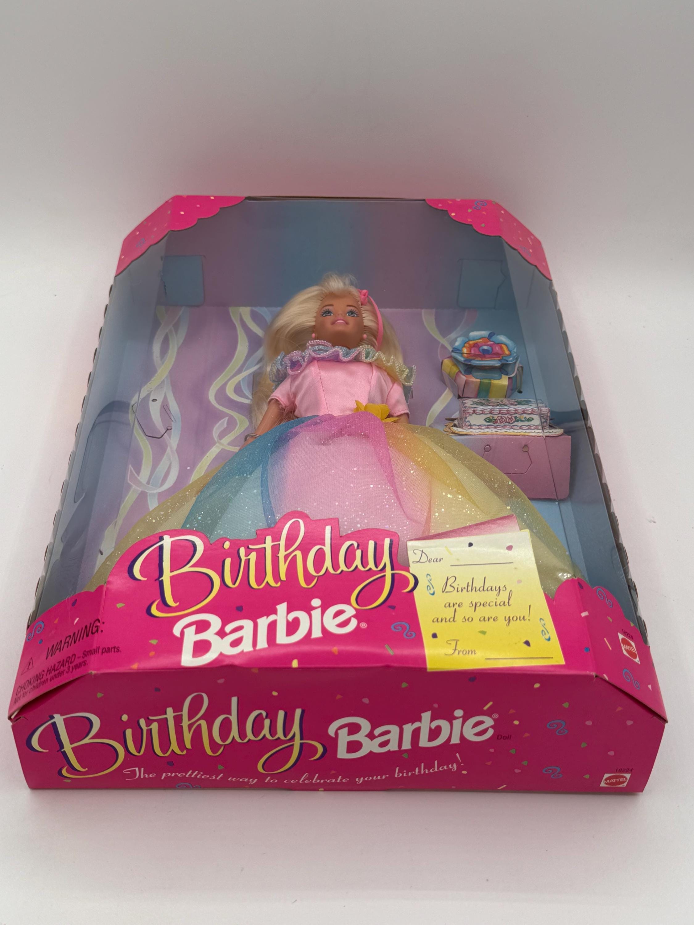 Vintage 1997 Birthday Barbie Doll in Box – Mattel #18224 – Rainbow