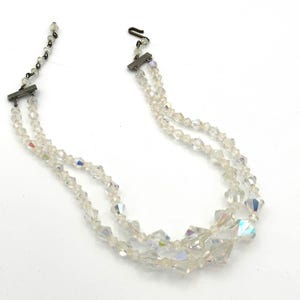 Vintage Aurora Borealis Crystal Necklace, Vintage Jewelry