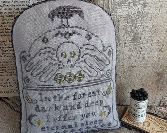 Tombstone Pinkeep ~ Primitive Cross Stitch Pattern