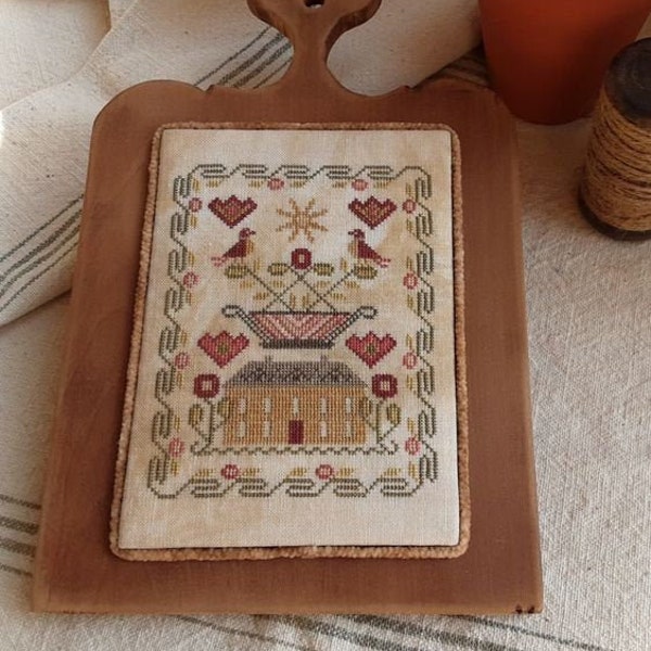 When Spring Arrives - Primitive Cross Stitch Pattern