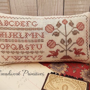 Red Letter Sampler ~ Primitive Cross Stitch Pattern