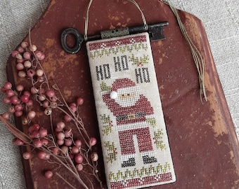 HO HO HO ~ Primitive Cross Stitch Pattern