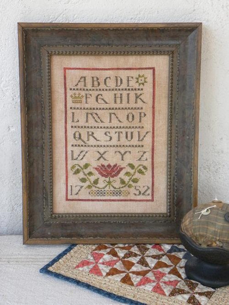 Primitive Cross Stitch Pattern Ann's Sampler Etsy