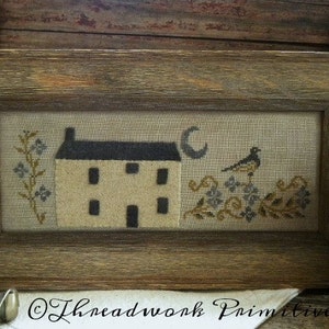 Primitive Cross Stitch Pattern - Nightingale's Garden