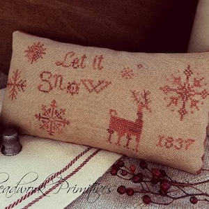 Primitive Cross Stitch Pattern - Let it Snow