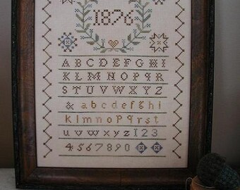 Primitive Cross Stitch Sampler Pattern Centennial Sampler