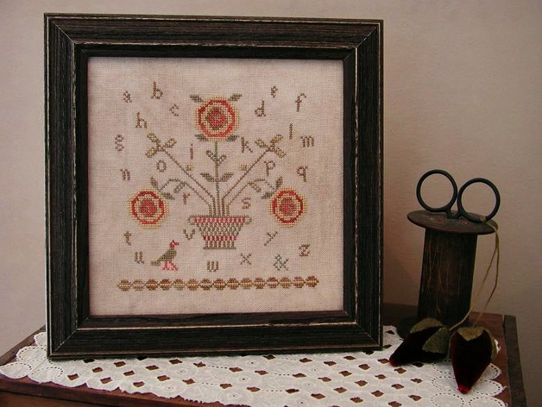 Primitive Cross Stitch Pattern - Cottage Charm Sampler - Etsy