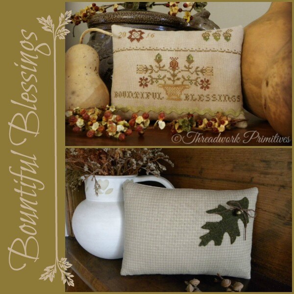 Primitive Cross Stitch Pattern - Bountiful Blessings