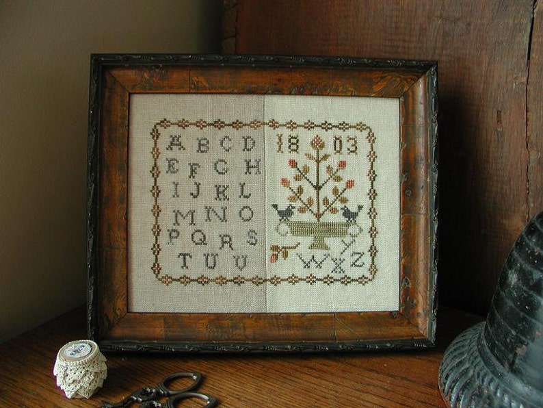 Primitive Cross Stitch Pattern Side by Side Sampler Etsy