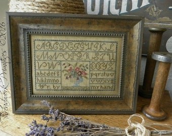 Primitive Cross Stitch Pattern - Painted Threads Sampler