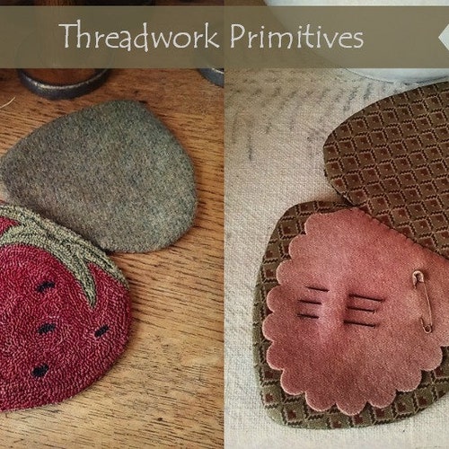 Strawberry Needlebook - Primitive Punch Needle Pattern