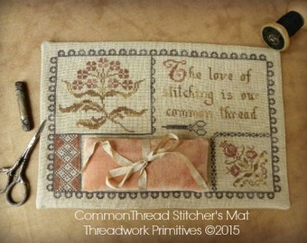 Primitive Cross Stitch Pattern - Common Thread Stitcher's Mat