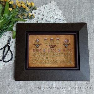 Garden Grows Sampler ~ Primitive Cross Stitch Pattern