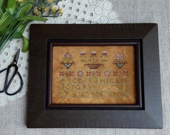 Garden Grows Sampler ~ Primitive Cross Stitch Pattern