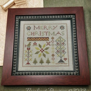 Merry Christmas Sampler ~ Primitive Cross Stitch Pattern