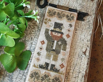 Lucky Leprechaun ~ Primitive Cross Stitch Pattern