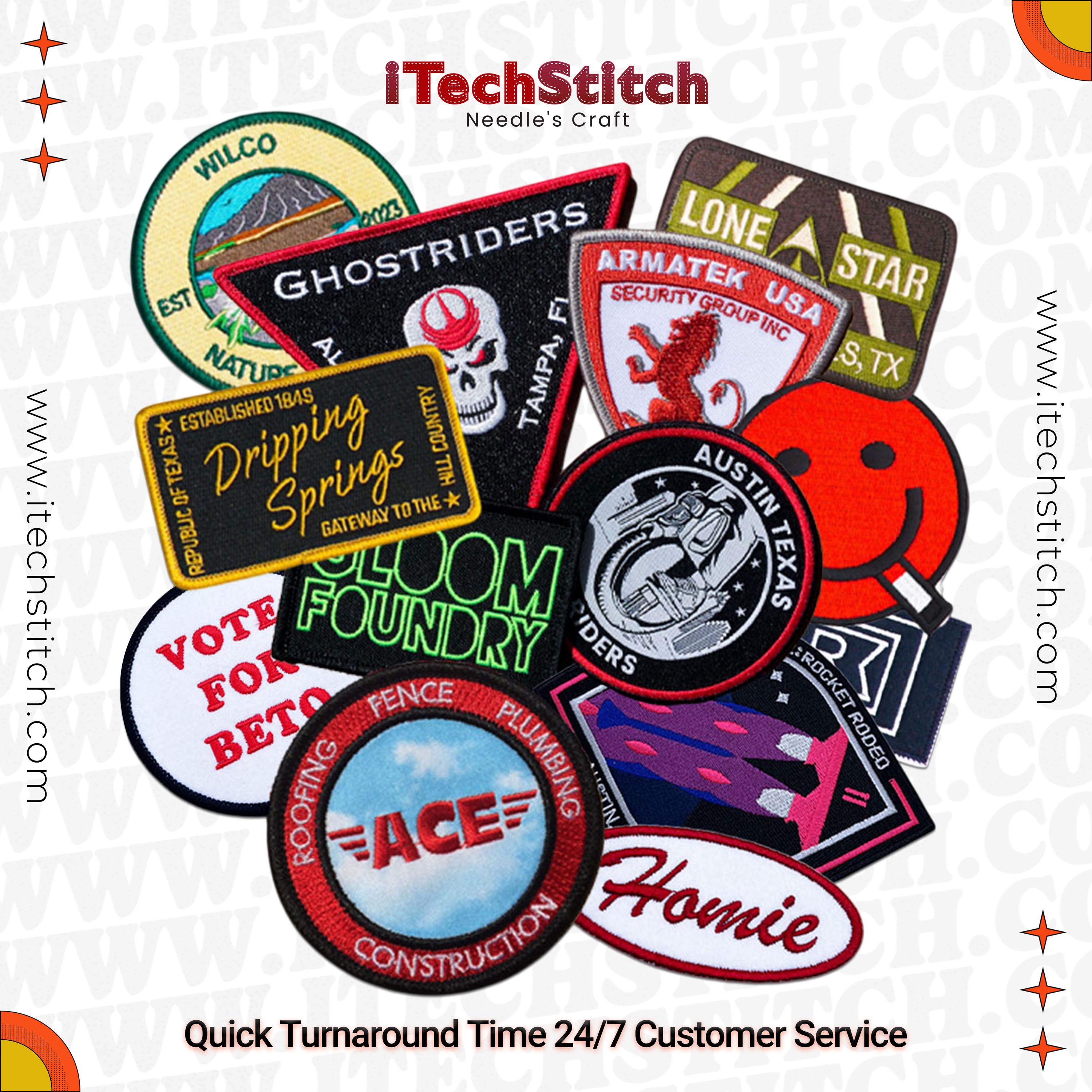 Custom Patches – Embroidered, Woven, PVC, Leather & Sublimation