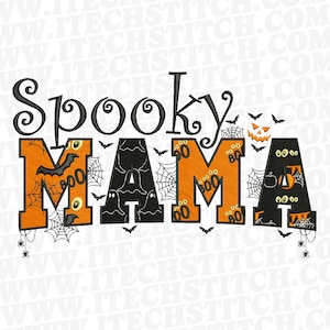 Spooky MAMA Embroidery Design, Halloween Embroidery File, Machine Embroidery File, Spooky mama sweatshirt design, Spooky Season Embroidery,