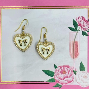 Pearl Heart Earrings with Pearls