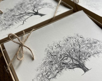 Oak Notes Boxed Stationery Set - Savannah and Low Country Live Oak Tree Cards