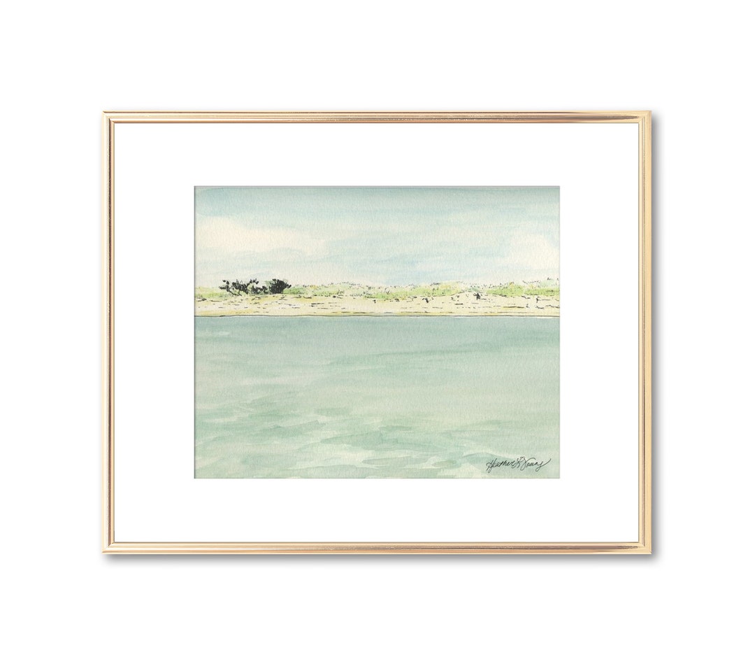 セントキャサリン島ジョージアビーチ - 水彩画ファインアートプリント