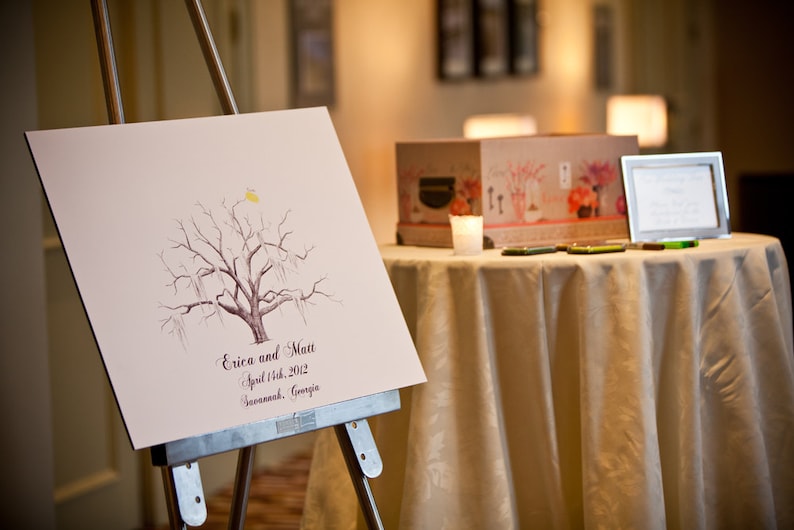 Personalized Fingerprint Thumbprint Tree Guestbook Alternative SMALL Wedding