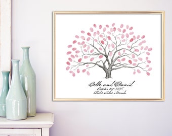 Customizable Digital File Fingerprint / Thumbprint Tree Guestbook Alternative Wedding Tree / Family Tree / Anniversary / Family Tree Art