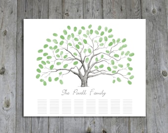 Customizable Digital File Fingerprint / Thumbprint Tree Guestbook Alternative Family Reunion / Signature Tree / Personalized Artwork