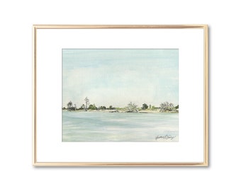 Sapelo Island Georgia - Driftwood Beach - Coastal Watercolor Painting - Fine Art Giclee Print - Unique Wedding Gift - Office Art - Nautical