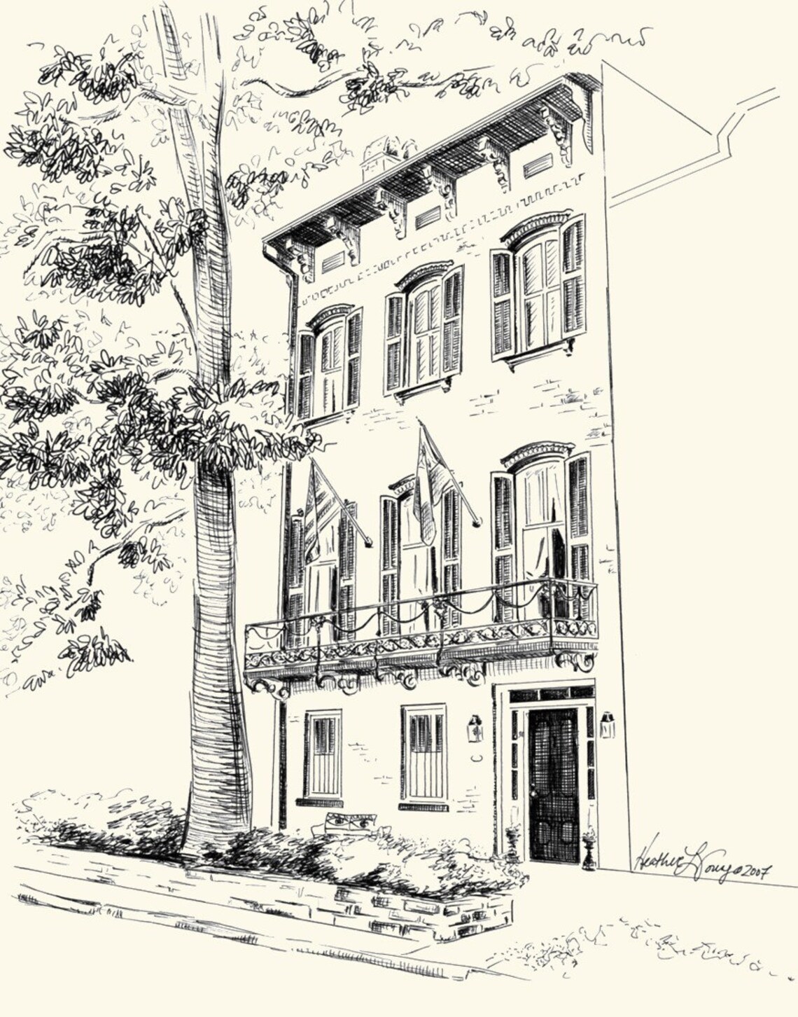 Custom House Portrait Pen and Ink Drawing of Your Home or Etsy