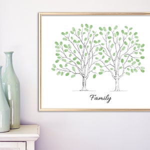 Family Tree Poster Instant Download / Fingerprint / Thumbprint Tree Guestbook Alternative / Family Reunion / Ancestry / Lineage Keepsake