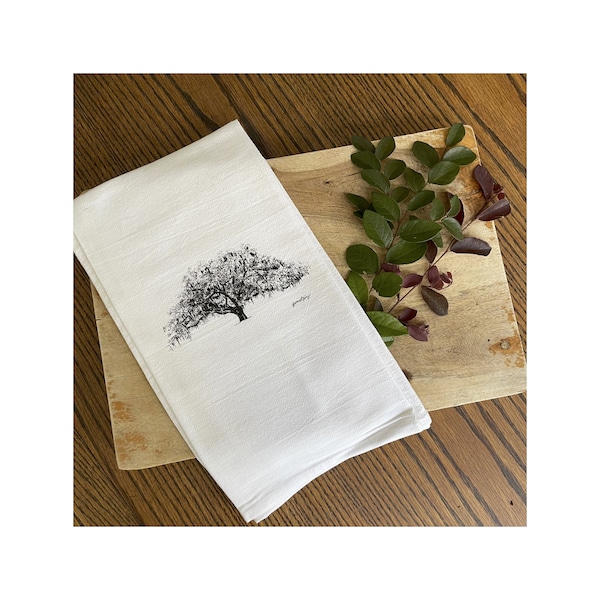 The Candler Oak Tree - Toalla de té Savannah - Toalla de mano de cocina con saco de harina 100% algodón