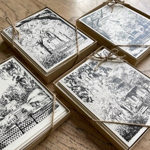 Savannah Notes Boxed Briefpapier Set - Savannah Square Zeichnung Mitteilungskarten Set mit 8 Karten