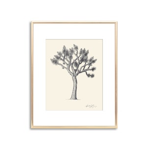 Joshua Tree tekening - ondertekende Fine Art Print - zwarte lijntekening - Zuid-Californië Mojave Desert geïnspireerde kunst - cadeau voor stel - vrouw