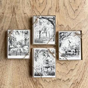 Savannah Square Notes Boxed Stationery Set Historic Savannah Georgia Cards Set of 8 image 4