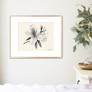 Impression botanique de fleur d'azalée art mural floral décoration du sud impression giclée d'art du Lowcountry cadeau pour les amoureux de la nature 5 x 7 8 x 10 11 x 14 image 2