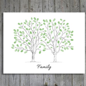 Family Tree Poster Instant Download / Fingerprint / Thumbprint Tree Guestbook Alternative / Family Reunion / Ancestry / Lineage Keepsake