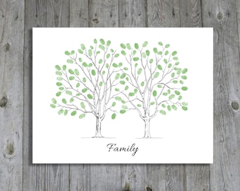 Family Tree Poster Instant Download / Fingerprint / Thumbprint Tree Guestbook Alternative / Family Reunion / Ancestry / Lineage Keepsake